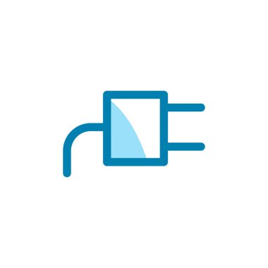 Elektrik prizi simgesinin İmaj Vektörü grafiği. Elektrik, soket, kablo vs. için uygun.