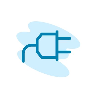 Elektrik prizi simgesinin İmaj Vektörü grafiği. Elektrik, soket, kablo vs. için uygun.