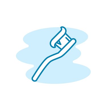 Diş fırçası ikonunun görüntü vektörü grafiği. Diş sağlığı, sağlık, hijyen vb..