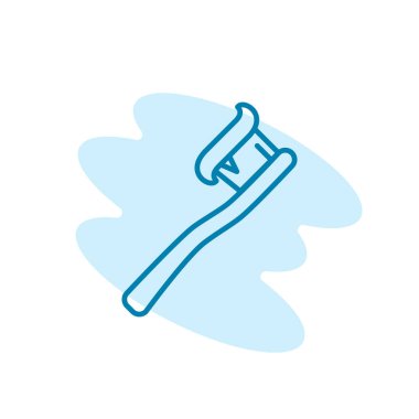 Diş fırçası ikonunun görüntü vektörü grafiği. Diş sağlığı, sağlık, hijyen vb..