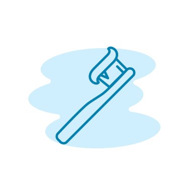 Diş fırçası ikonunun görüntü vektörü grafiği. Diş sağlığı, sağlık, hijyen vb..