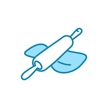 Merdane iğne simgesinin çizim vektörü. Fırın, yemek pişirme, mutfak gereçleri vs. için uygun.