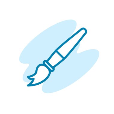 Boya fırçası ikonunun çizim vektörü grafiği. Çizim, resim, tasarım, eğitim vs. için uygun.