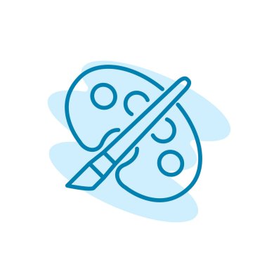 Boya fırçası ikonunun çizim vektörü grafiği. Çizim, resim, tasarım, eğitim vs. için uygun.