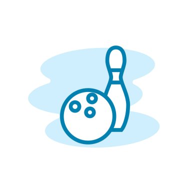 Bowling ikonu şablonunun İllüstrasyon Vektörü grafiği