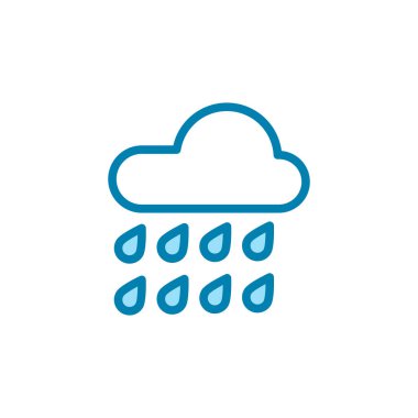 Yağmur simgesi şablonunun İllüstrasyon Vektörü grafiği