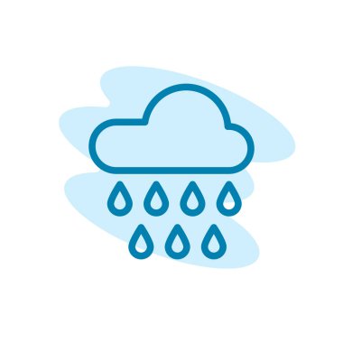 Yağmur simgesi şablonunun İllüstrasyon Vektörü grafiği