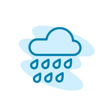 Yağmur simgesi şablonunun İllüstrasyon Vektörü grafiği