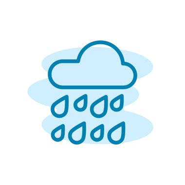 Yağmur simgesi şablonunun İllüstrasyon Vektörü grafiği