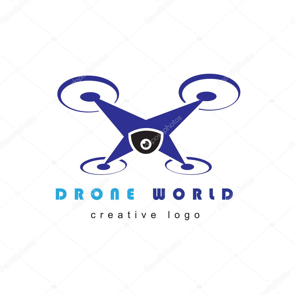 Illustration Vector graphic of drone logo. Fit for corporate, hobby, service etc.