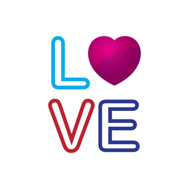 Aşk logosunun İllüstrasyon Vektörü grafiği