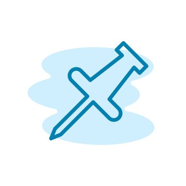 Push pin simgesi şablonunun Çizim Vektörü grafiği