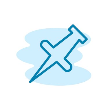 Push pin simgesi şablonunun Çizim Vektörü grafiği