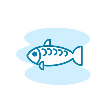 Balık simgesi şablonunun Çizim Vektörü grafiği