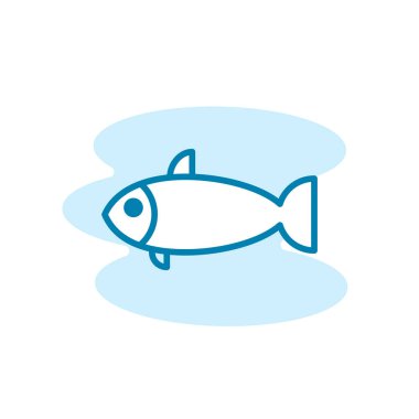 Balık simgesi şablonunun Çizim Vektörü grafiği