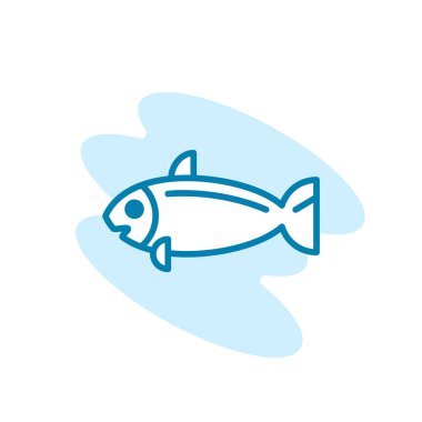 Balık simgesi şablonunun Çizim Vektörü grafiği