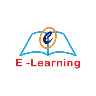 E öğrenme logosunun İllüstrasyon Vektörü grafiği
