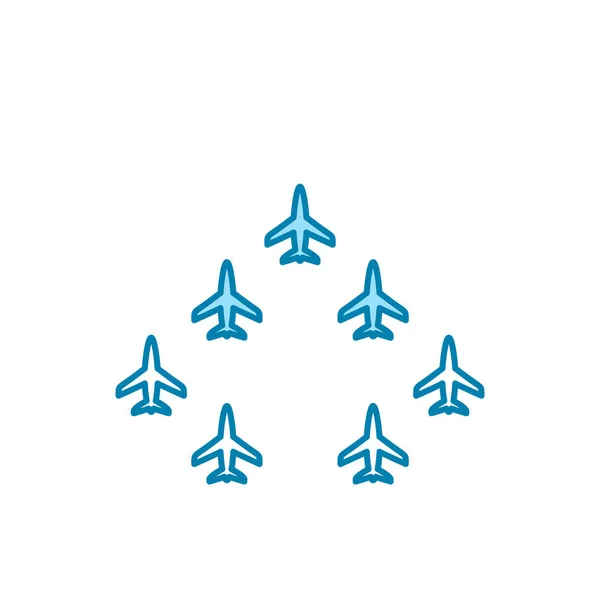 Illustration Vector Graphic Plane Formation Icon — Stock Vector