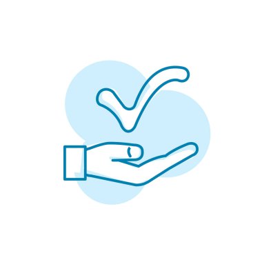 El hareketlerinin resimleme vektörü grafiği onaylanmış simge