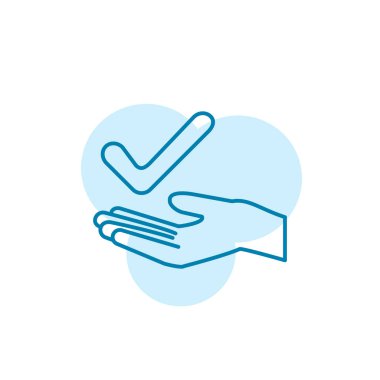 El hareketlerinin resimleme vektörü grafiği onaylanmış simge