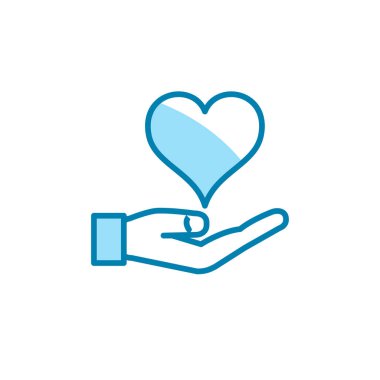 El ve kalbin çizimi, aşk simgesi