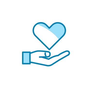 El ve kalbin çizimi, aşk simgesi