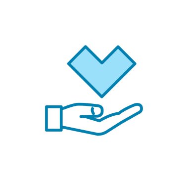 El ve kalbin çizimi, aşk simgesi