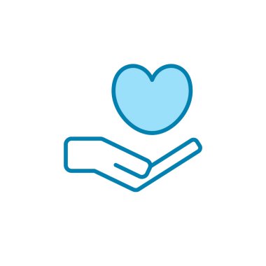 El ve kalbin çizimi, aşk simgesi