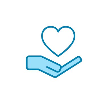 El ve kalbin çizimi, aşk simgesi