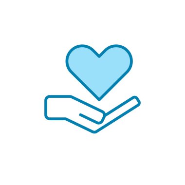 El ve kalbin çizimi, aşk simgesi