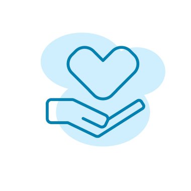 El ve kalbin çizimi, aşk simgesi