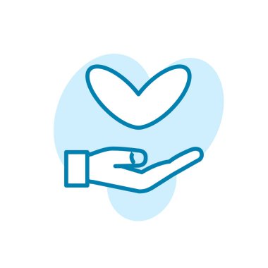 El ve kalbin çizimi, aşk simgesi