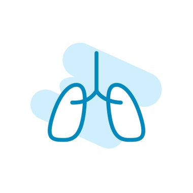 Akciğer simge şablonu çizimi