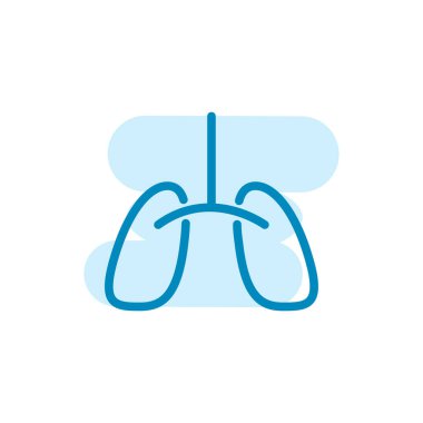 Akciğer simge şablonu çizimi