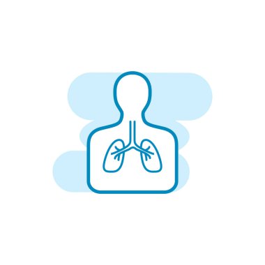 Akciğer simge şablonu çizimi