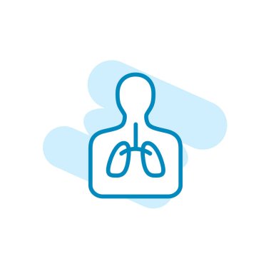 Akciğer simge şablonu çizimi