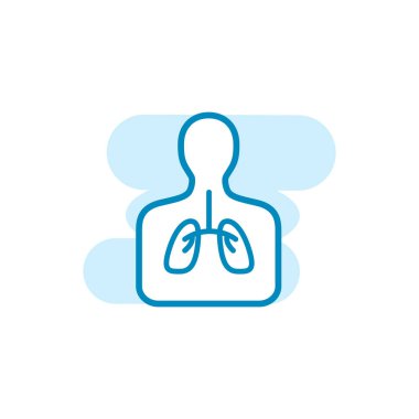 Akciğer simge şablonu çizimi