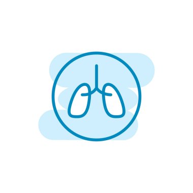 Akciğer simge şablonu çizimi