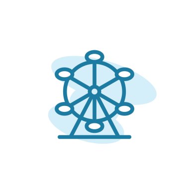 Vektör illüstrasyonu, dönme dolap simgesi tasarım şablonu