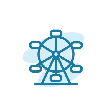 Vektör illüstrasyonu, dönme dolap simgesi tasarım şablonu