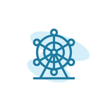 Vektör illüstrasyonu, dönme dolap simgesi tasarım şablonu