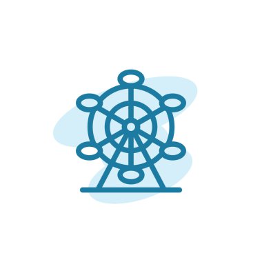 Vektör illüstrasyonu, dönme dolap simgesi tasarım şablonu