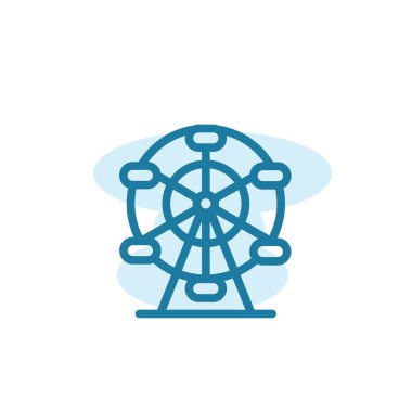 Vektör illüstrasyonu, dönme dolap simgesi tasarım şablonu