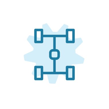 Vektör illüstrasyonu, şasi simgesi tasarım şablonu