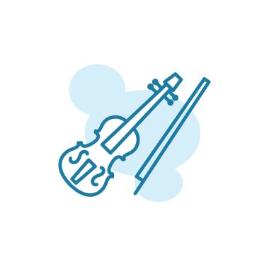 Vektör illüstrasyonu, keman simgesi tasarım şablonu