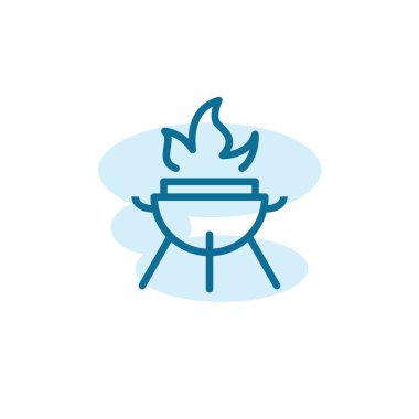 Vektör illüstrasyonu, barbekü pişirme ikonu tasarım şablonu