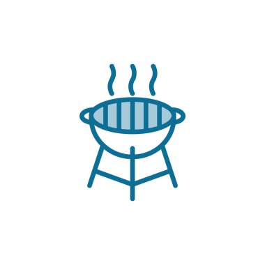 Vektör illüstrasyonu, barbekü pişirme ikonu tasarım şablonu