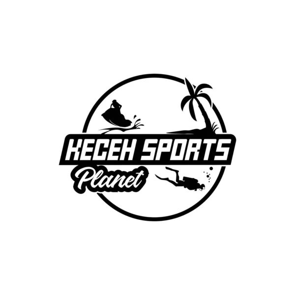 Su sporları logo şablonunun çizim vektörü grafiği