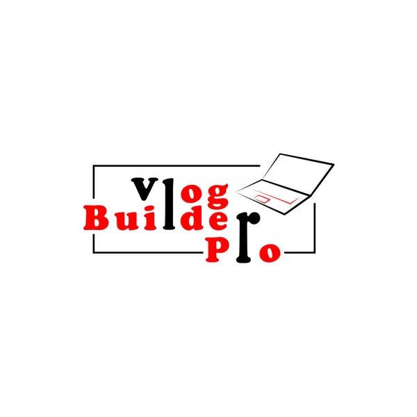 Illustration Vektorgrafik Vlog Logo Kanal Visa Röret — Stock vektor