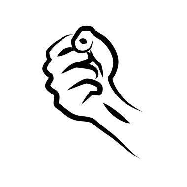 Sıkıştırılmış el simgesinin İllüstrasyon Vektörü grafiği